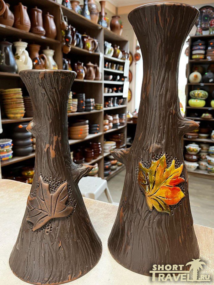 Стильные глиняные вазы